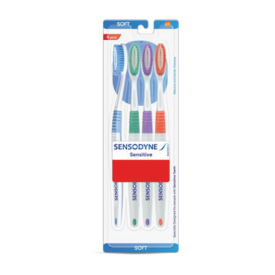 SENSODYNE Sensitive with soft rounded bristles. Soft Toothbrush(Pack of 4)