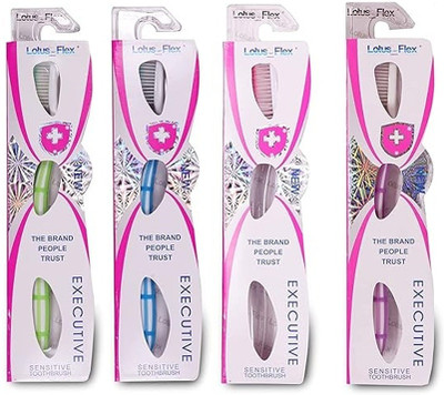 WISHLIST Lotus Brush Flex Ultra Soft Toothbrush | Manual Brush with Gentle Soft Bristles Ultra Soft Toothbrush(Pack of 4)