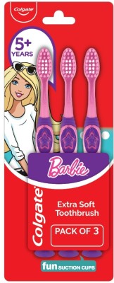 Colgate Kids Barbie Tongue Cleaner Extra Soft Toothbrush(Pack of 3)