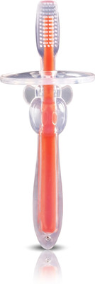 LuvLap Silicone Baby Training Toothbrush with soft bristles, antichoking shield, Soft Toothbrush
