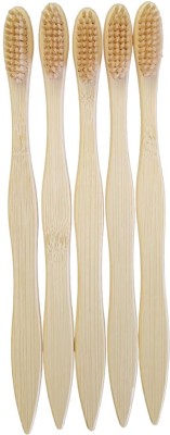 Eco Gree S Curve Fiber Wooden Soft Bristles Toothbrush Soft Toothbrush(Pack of 5)