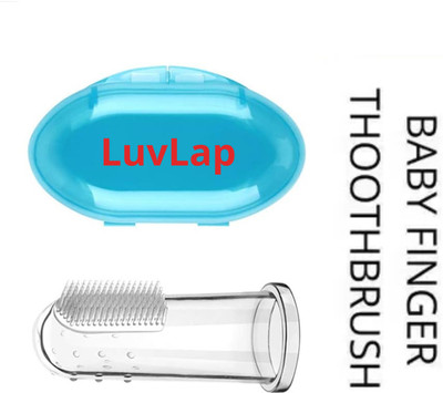 LuvLap Silicone Baby Finger-Brush for kids with Case,Manual,Pack of 1 Blue Extra Soft Toothbrush