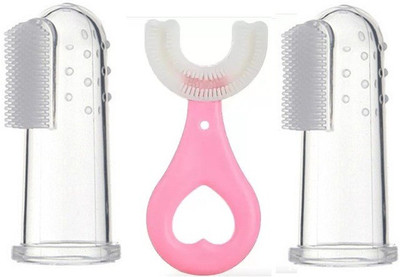 KOTLEY Baby U Shape Brush & Finger Brush For Kids Soft Toothbrush Ultra Soft Toothbrush(Pack of 3)