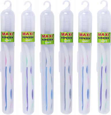 Maxi Mango Travel Pack Soft Toothbrush(Pack of 6)