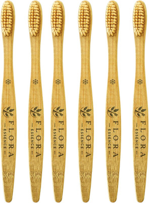 FLORAESSENCE Flora Essence Bamboo Toothbrush | Ultra Soft Bristles Ultra Soft Toothbrush(Pack of 6)