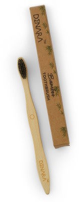 DENARA Bamboo Toothbrush with Charcoal Activated Soft Bristles / Adult (Pack Of 2) Soft Toothbrush(Pack of 2)