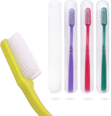 Dr. Flex DuPont Filaments with Anti-Bacterial Container Hard Toothbrush(Pack of 4)