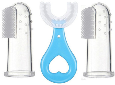 KOTLEY Silicon Baby Finger Toothbrush, Tongue Cleaner with storage box Ultra Soft Toothbrush(Pack of 3)