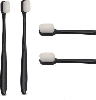 Jiyancreation Extra Soft Toothbrush With 20000 Activated Charcoal Bristles Ultra Soft Toothbrush(Pack of 3)