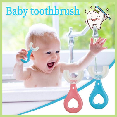 EXCYZ U shape baby tooth brush. foodgrade silicon soft bristels Extra Soft Toothbrush