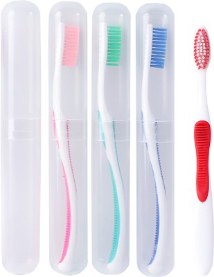 Ozette Anti-Bacterial Supreme Container Toothbrushes Soft Toothbrush(Pack of 4)