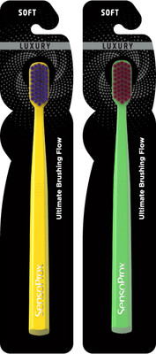 SENSOPROX Ultra Smooth Pack of 2 Yellow & Green Extra Soft Toothbrush