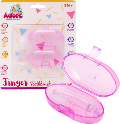 Adore Premium Finger brush with Safety Case - Pack of 1 Ultra Soft Toothbrush