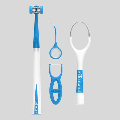 MyOrlCare MyOral Care Kit for Daily Use Pack of 4 Light Blue Color Ultra Soft Toothbrush