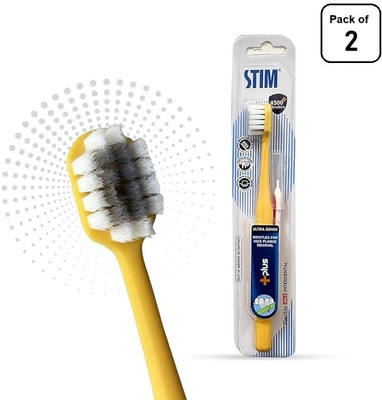 STIM Plus Toothbrush | Ultra-Dense Soft Bristles | Max Plaque Removal | Ultra Soft Toothbrush(Pack of 2)