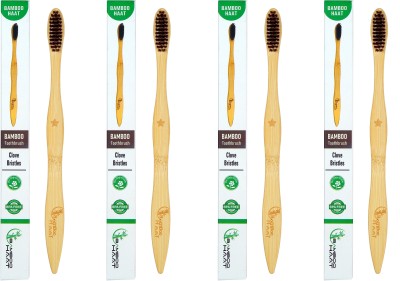 Bamboo Haat Bamboo Toothbrush with Clove infused Bristles Ultra Soft Toothbrush(Pack of 4)