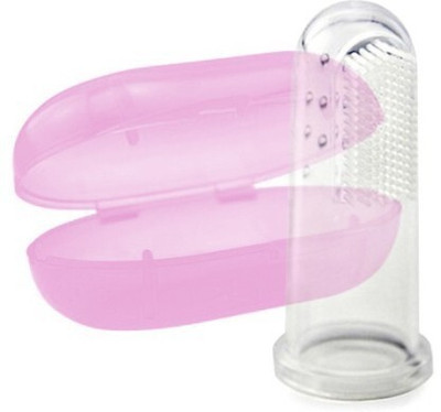 MAHIRAT Silicone Finger Brush With Carry Case (Pink) Extra Soft Toothbrush Extra Soft Toothbrush