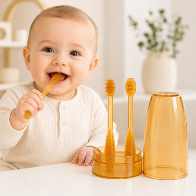 Whipbird Oral Care for Infants & Babies Silicone Baby Toothbrush & tongue cleaner Extra Soft Toothbrush
