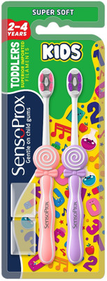 SENSOPROX Toddler Combo of 2 Pink & Purple Ultra Soft Toothbrush(Pack of 2)