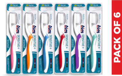 Ajay Sensitive Offer Pack of 6 Pcs (Ultra Soft) Ultra Soft Toothbrush(Pack of 6)