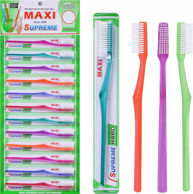 Maxi Supreme Hard Toothbrush(Pack of 12)