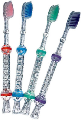 Priyanshu Ecommerce Crystal Travel Toothbrush with Transparent Cover & Hanging Cap – Multicolor Ultra Soft Toothbrush(Pack of 4)