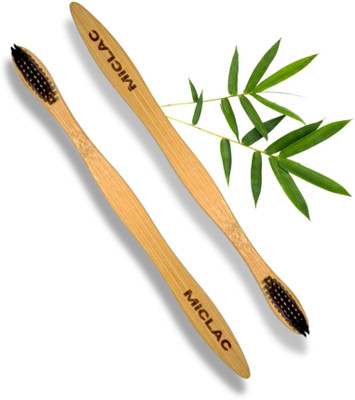 MICLAC Wooden Toothbrushes For Kids Bamboo 2PCS Soft Toothbrush(Pack of 2)