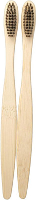 Eco Gree C Curve Charcoal Wooden Soft Bristles Eco-Friendly Toothbrush for Men & Women Soft Toothbrush(Pack of 2)
