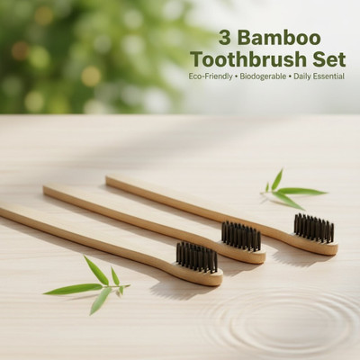 Naturcomb Bamboo Trio Medium Toothbrush(Pack of 3)