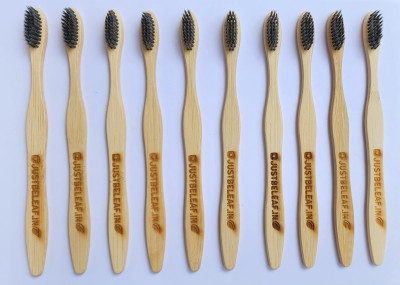 Just Beleaf in Bamboo Toothbrush Medium Toothbrush(Pack of 10)