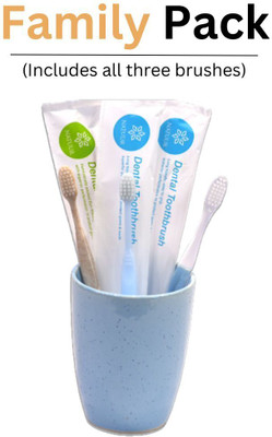 NATUUR Daito Extra Gentle Bristles Family Pack With 3 ToothBrushes Extra Soft Toothbrush