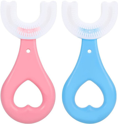 RAKIPEMH U-Shaped Manual Silicone Toothbrush for Toddlers & Kids Ultra Soft Toothbrush(Pack of 2)