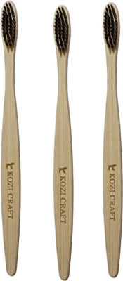 kozicraft BAMBOO TOOTH BRUSH Ultra Soft Toothbrush(Pack of 3)