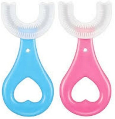 AirSoft U-shaped 2-6 Years Mouth-Cleaning Silicone Brushing Kids Dental 8(pack of 2) Ultra Soft Toothbrush(Pack of 2)