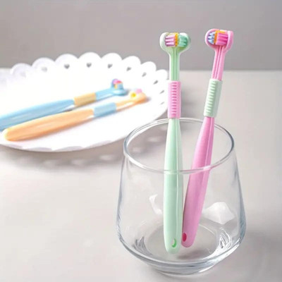 Hofason Three-Sided Soft Toothbrush, Effective Wrap-Around Design, Deeply to Clean Teeth Ultra Soft Toothbrush(Pack of 2)