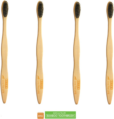 alive-live the life Bamboo Tooth brush Ultra Soft Toothbrush(Pack of 4)