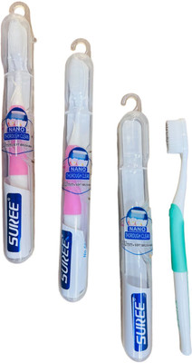 suree imported silicone tooth brush white 3 pcs Ultra Soft Toothbrush(Pack of 3)