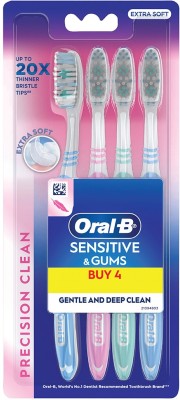 Oral-B Sensitive & Gums - Precision Clean Extra Soft Toothbrush(Pack of 4)