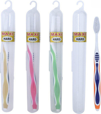 Maxi Candy Travel Pack Hard Toothbrush(Pack of 4)