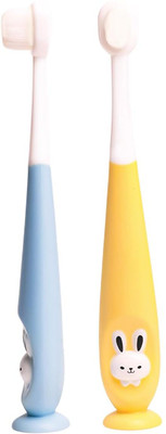 RaoSons Baby Toothbrush I Supersoft Bristles & Section Cup Base Tooth Brush for Kids(Multicolor)