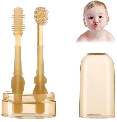 BHAVRUTT Baby toothbrush tongue cleaner Set With Storage Box, Tooth Brush Oral Care Soft Toothbrush
