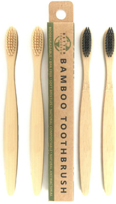 KASHIRA NatureFlex Wooden Brush Ultra Soft Toothbrush(Pack of 4)