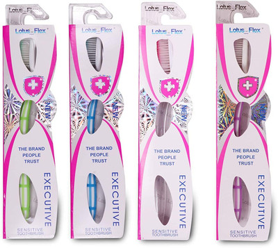ALENZA EXPORTS LOTUS BRUSH Flex with Soft Grade Bristles Ultra Soft Toothbrush(Pack of 5)