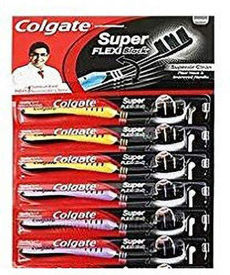 Colgate Super Flexi Charcoal Ultra Soft Toothbrush(Pack of 6)