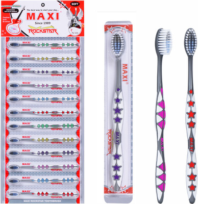 Maxi Rockstar Soft Toothbrush(Pack of 12)