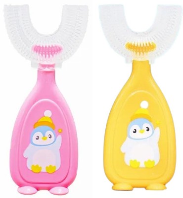 Glamezone Children Infant Toothbrush U-shaped For 2-6 Years Mouth-Cleaning Pack of 2 Ultra Soft Toothbrush(2 Toothbrushes)
