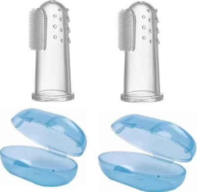 RAKIPEMH Baby Care Finger Toothbrush l Silicone Baby Finger Toothbrush for Oral Care Ultra Soft Toothbrush(Pack of 2)