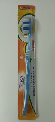 ROSA DOUBLE COLOUR BRUSH-SOFT & MEDIUM With ZigZag Medium Toothbrush(Pack of 12)