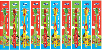Ajay Kids Complete Junior SOFT Multicolor 10 pc ToothBrush Soft Toothbrush(Pack of 10)