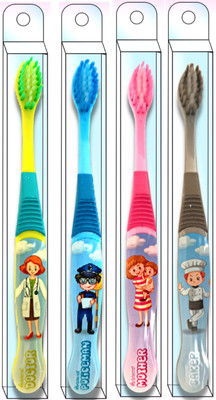 BIGBRO Kids Fancy Toothbrush with Extra Soft Bristles and 4 Toothbrush Case Covers Extra Soft Toothbrush(Pack of 4)
